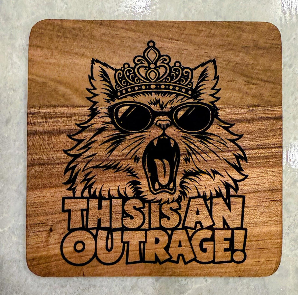 Dungeon Crawler Carl Wooden Coaster Set | 6 Laser Engraved Acacia Coasters | Princess Donut, Mongo & Prepotente | LitRPG Gift