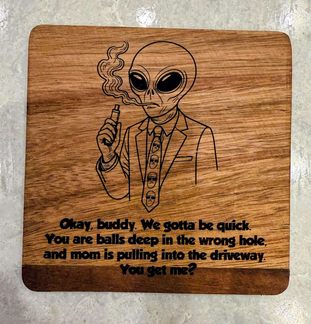 Dungeon Crawler Carl Wooden Coaster Set | 6 Laser Engraved Acacia Coasters | Princess Donut, Mongo & Prepotente | LitRPG Gift