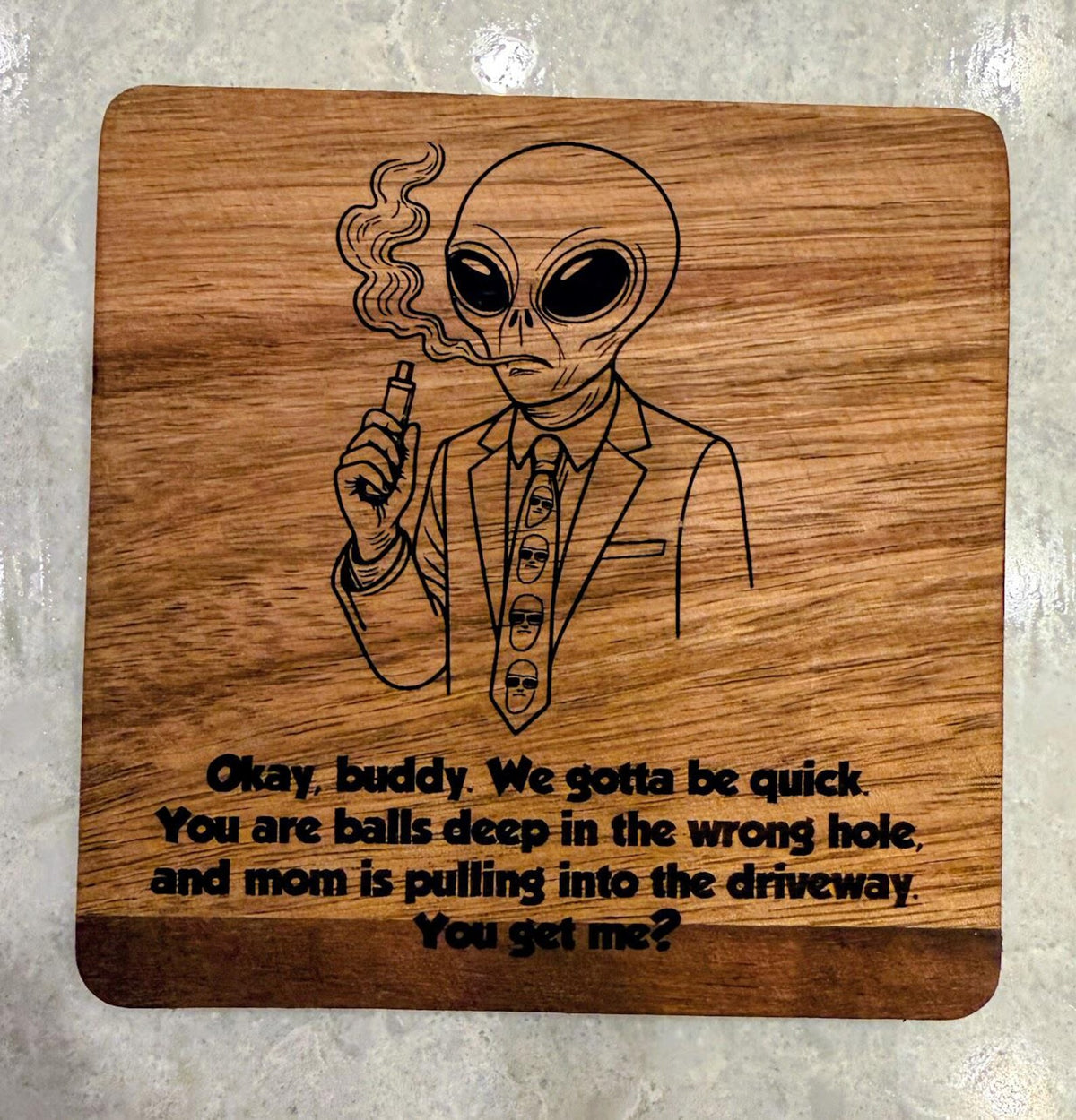 Dungeon Crawler Carl Wooden Coaster Set | 6 Laser Engraved Acacia Coasters | Princess Donut, Mongo & Prepotente | LitRPG Gift