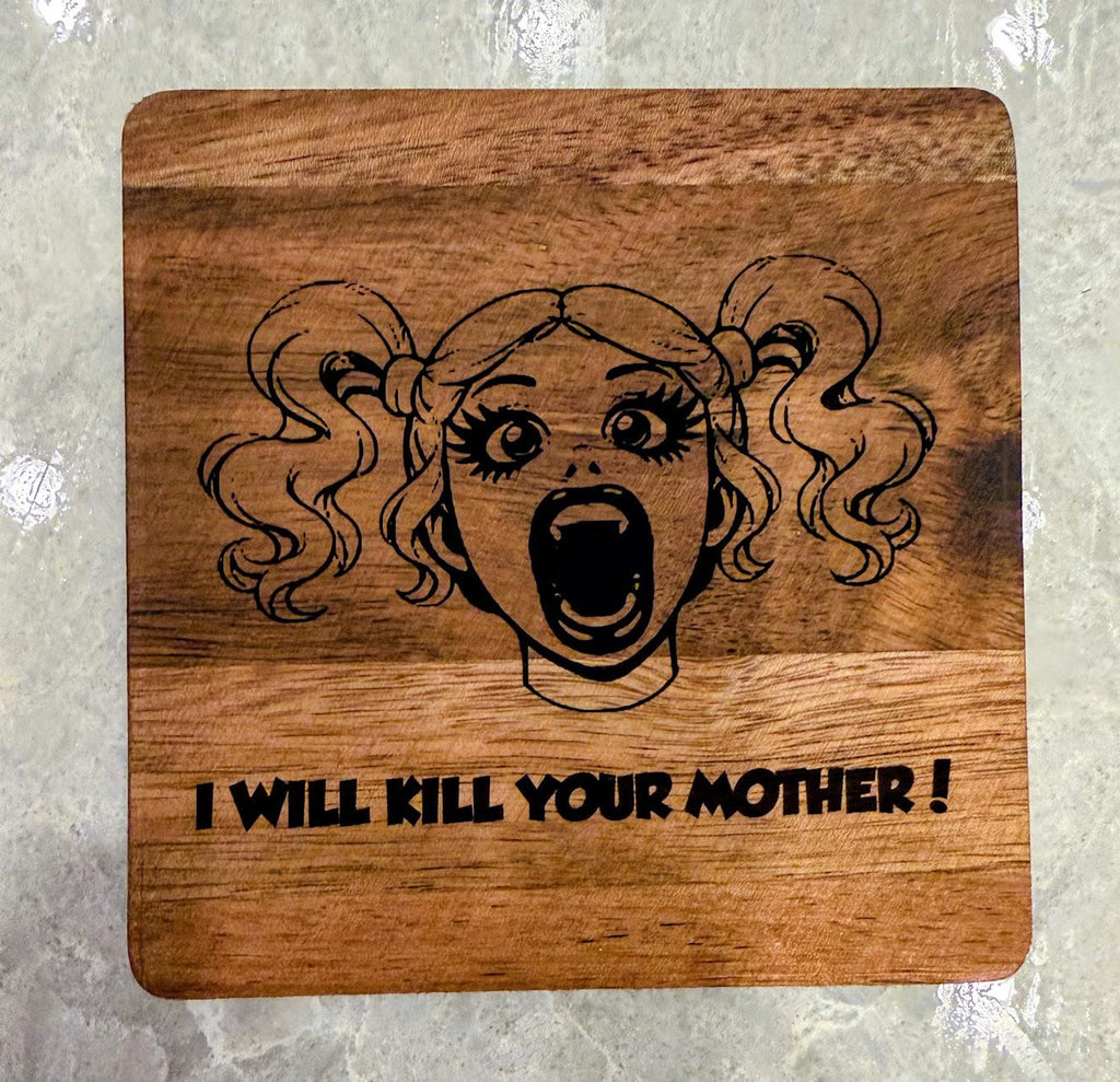Dungeon Crawler Carl Wooden Coaster Set | 6 Laser Engraved Acacia Coasters | Princess Donut, Mongo & Prepotente | LitRPG Gift