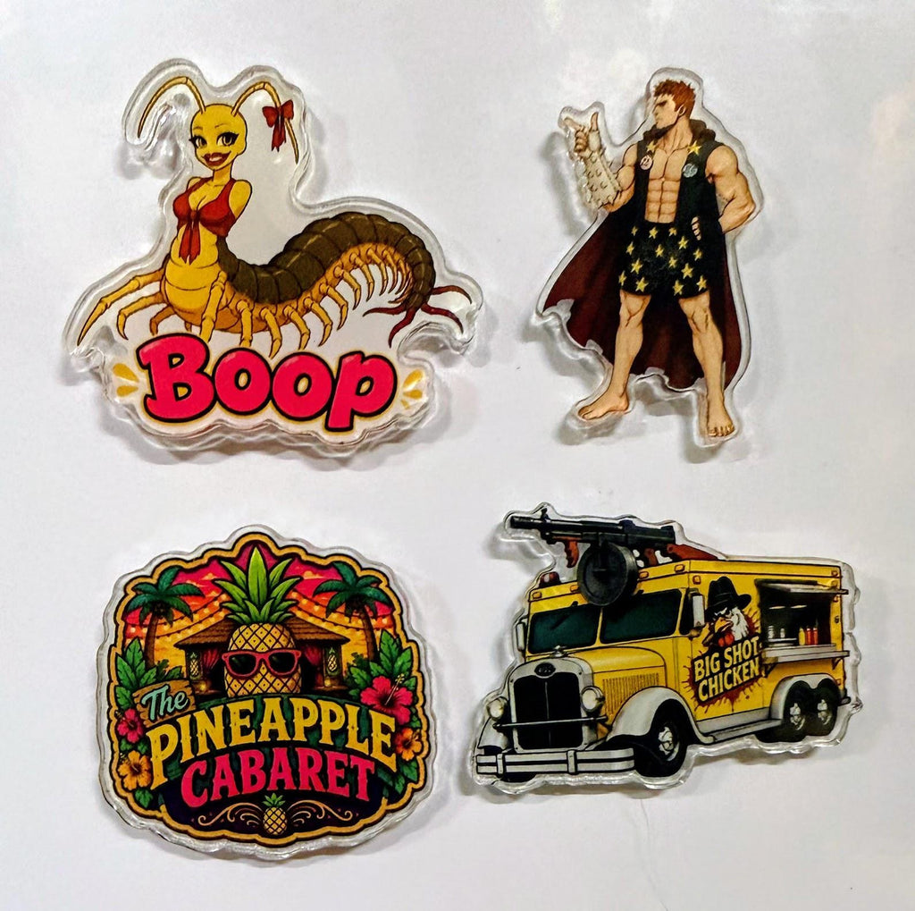 Dungeon Crawler Carl Magnets | Acrylic Fridge Magnets | 48 DCC Designs | Litrpg Merch | Bookish Nerdy Gift