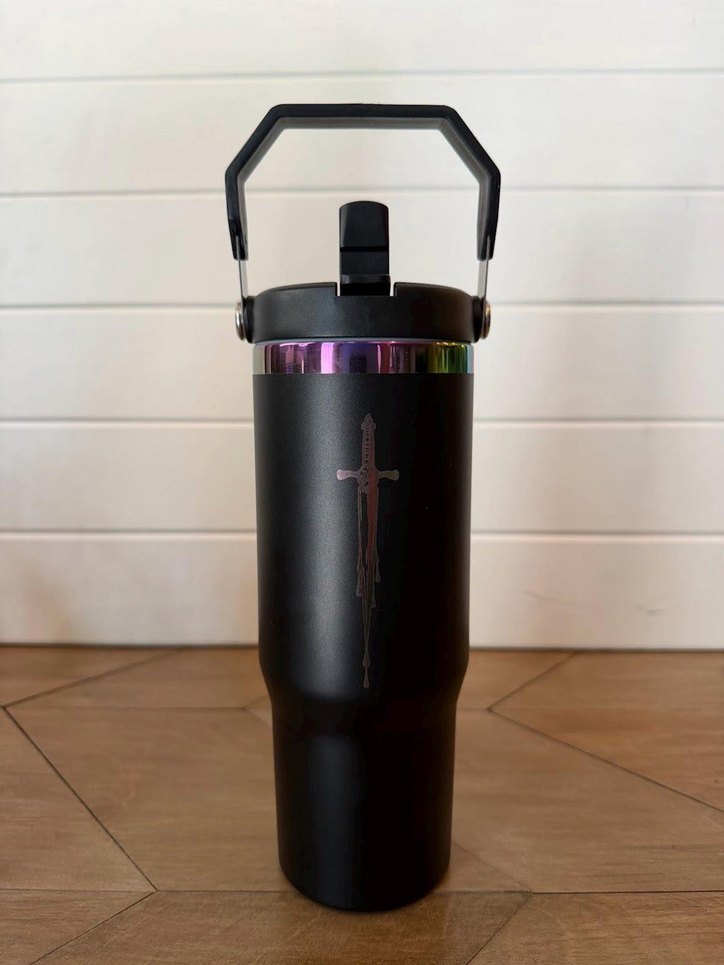 Desperado Club Tumbler | Dungeon Crawler Carl Dagger Design | 20oz or 30oz Rainbow Engraved Cup | Black or White