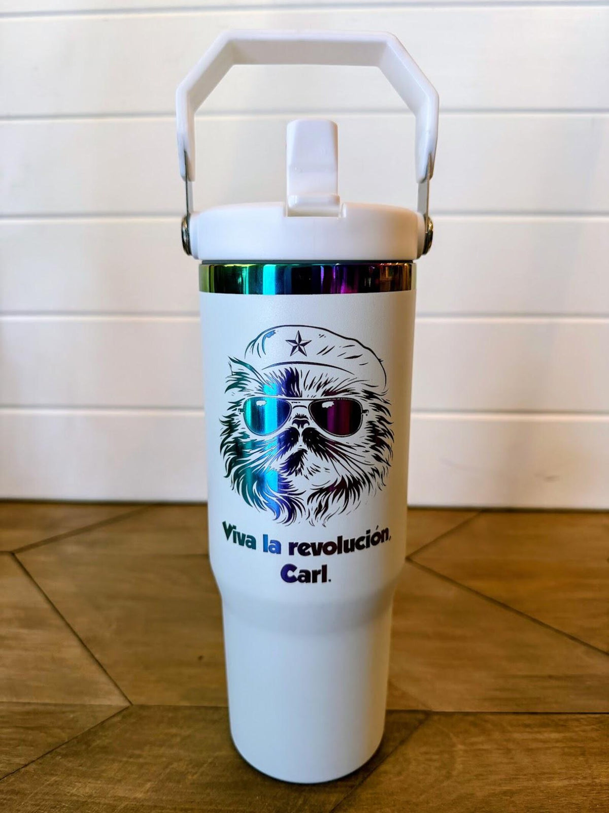 Viva La Revolucion, Carl - Dungeon Crawler Carl Tumbler | 20oz or 30oz | Princess Donut Rainbow Stainless Steel | Black or White