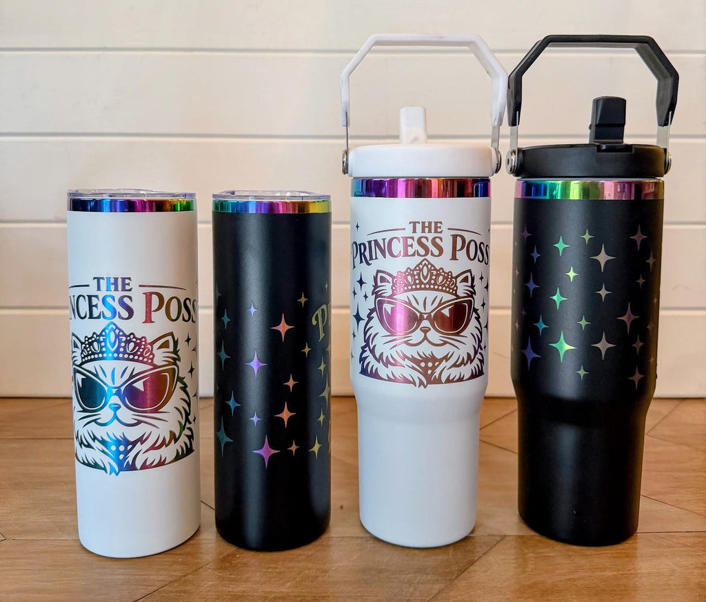 Princess Posse Tumbler | Dungeon Crawler Carl Princess Donut | 20oz or 30oz Rainbow Engraved Cup | Black or White