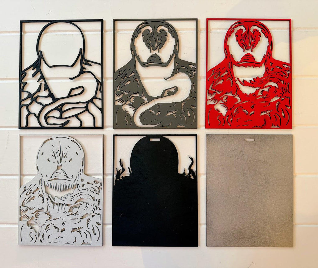 Venom Layered Wood Wall Art | 3D Laser Cut Marvel Decor | Symbiote Supervillain Sign | Handmade Comic Wall Hanging