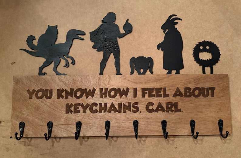 Dungeon Crawler Carl Inspired Tsunameez Keychain Display Holder | 8 Hook Collector Rack | Princess Donut | Mongo | Samantha | Nerd Room Decor