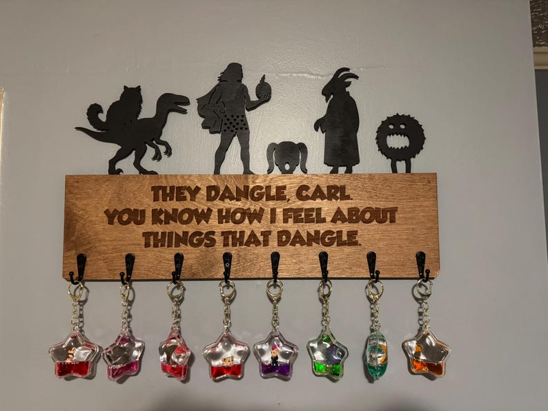 Dungeon Crawler Carl Inspired Tsunameez Keychain Display Holder | 8 Hook Collector Rack | Princess Donut | Mongo | Samantha | Nerd Room Decor