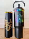 Doctor Doom Tumbler | 20oz or 30oz Rainbow Laser Engraved Cup | Victor Von Doom Marvel Villain Gift