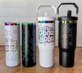 The Donut Holes Tumbler | Dungeon Crawler Carl Inspired | Princess Donut Fan Club | 20oz or 30oz Rainbow Engraved Cup | Black or White