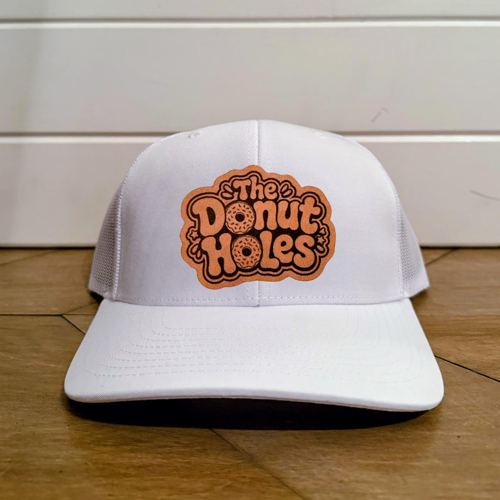 The Donut Holes Hat | Dungeon Crawler Carl Trucker Hat | Laser Engraved Leather Patch | Princess Donut LitRPG Gift