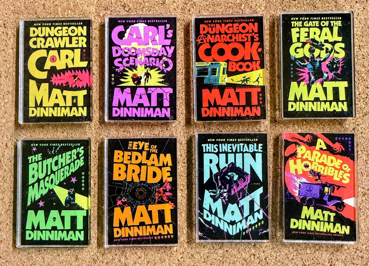 Dungeon Crawler Carl Hardcover Acrylic Pins | UV Printed Book Cover Pin Set | Matt Dinniman Inspired Collectible Pins | Nerdy Bookish Gift