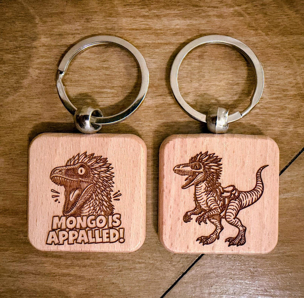 Dungeon Crawler Carl Wooden Keychains | Double-Sided Laser Engraved DCC Keychain | Princess Donut, Mongo, Samantha | LitRPG Gift