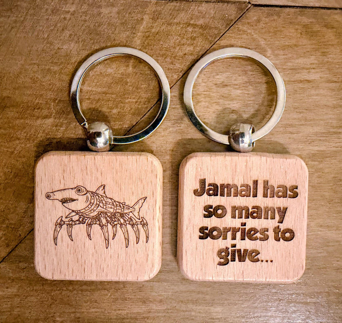Dungeon Crawler Carl Wooden Keychains | Double-Sided Laser Engraved DCC Keychain | Princess Donut, Mongo, Samantha | LitRPG Gift