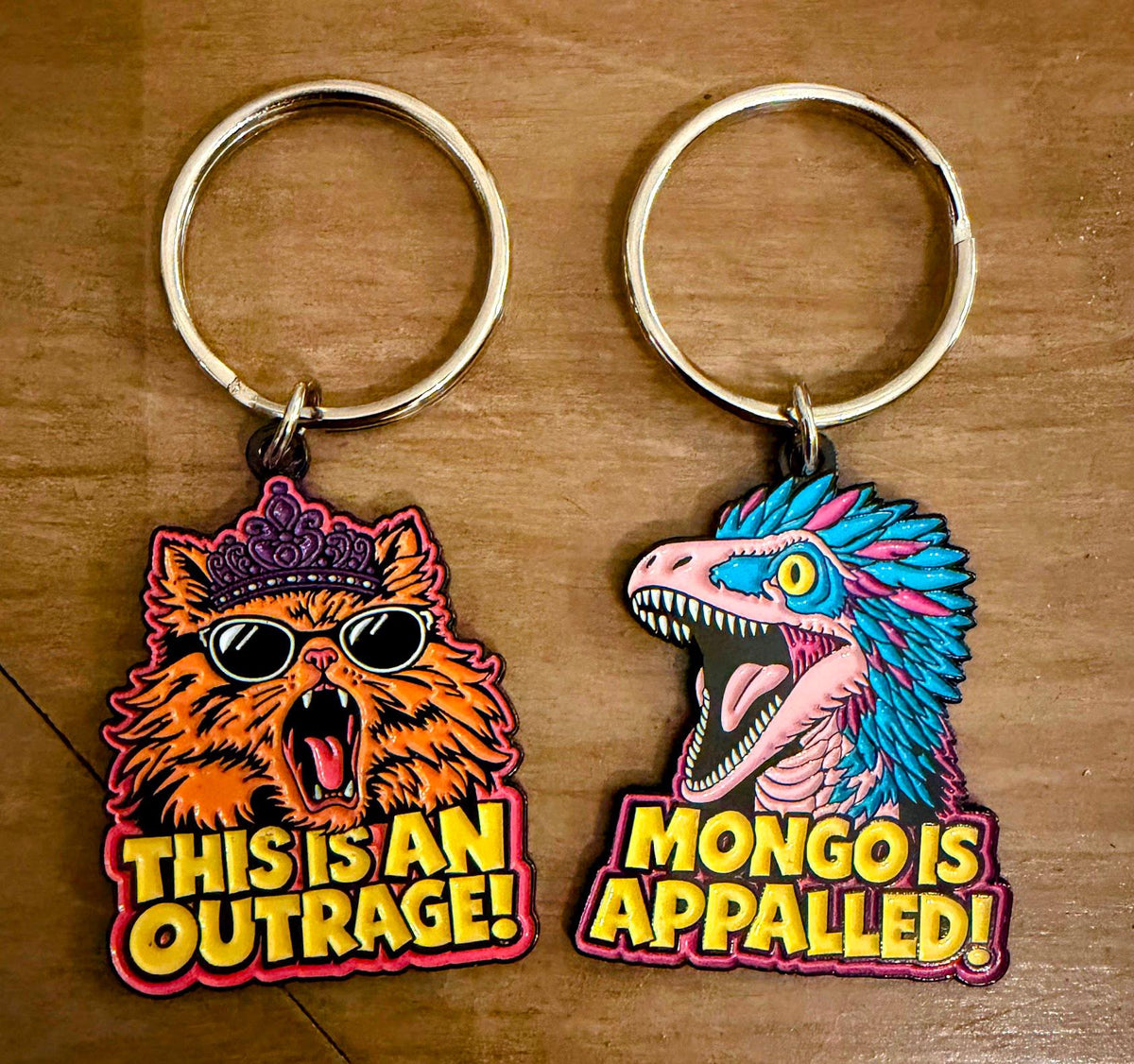 Dungeon Crawler Carl Enamel Keychain | 5 Designs | Princess Donut This Is An Outrage | Mongo Is Appalled | New Achievement | LitRPG Fan Gift