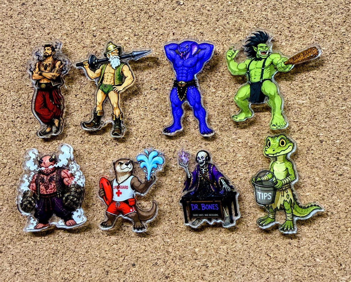 Penis Parade Acrylic Pins | Dungeon Crawler Carl Desperado Club Collection | DCC Character Pins | LitRPG Collectibles