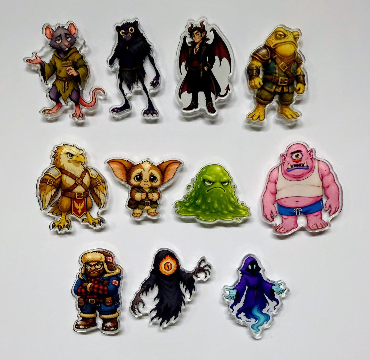 Mordecai Through the Floors Magnets | Dungeon Crawler Carl Mordecai Collection | 11 Acrylic Character Designs | DCC LitRPG Gift
