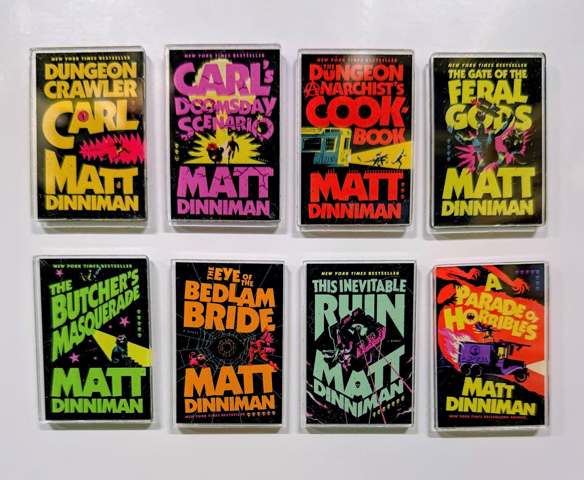 Dungeon Crawler Carl Book Magnets | Mini Hardcover Book Cover Magnets | DCC Acrylic Magnet Set | LitRPG Book Lover Gift