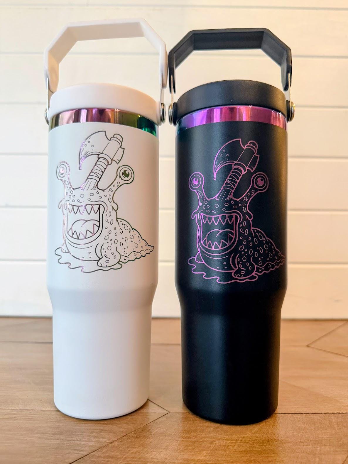 Dungeon Crawler Carl Sluggalo Tumbler | 20oz or 30oz Rainbow Engraved Cup | Black or White Stainless Steel