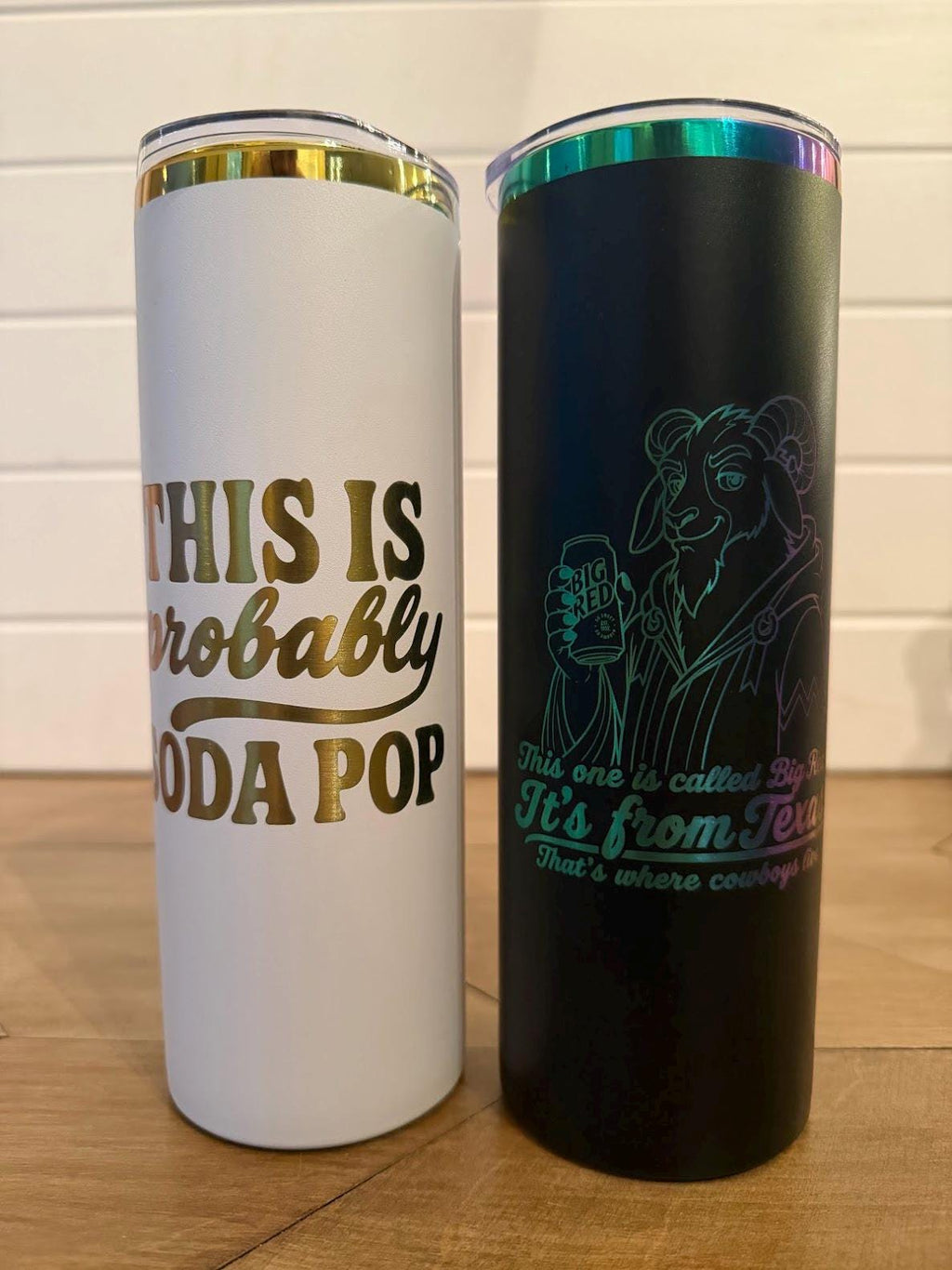 Prepotente Tumbler | Probably Soda Pop & Big Red | Dungeon Crawler Carl 20oz or 30oz Rainbow Engraved Cup | Black or White