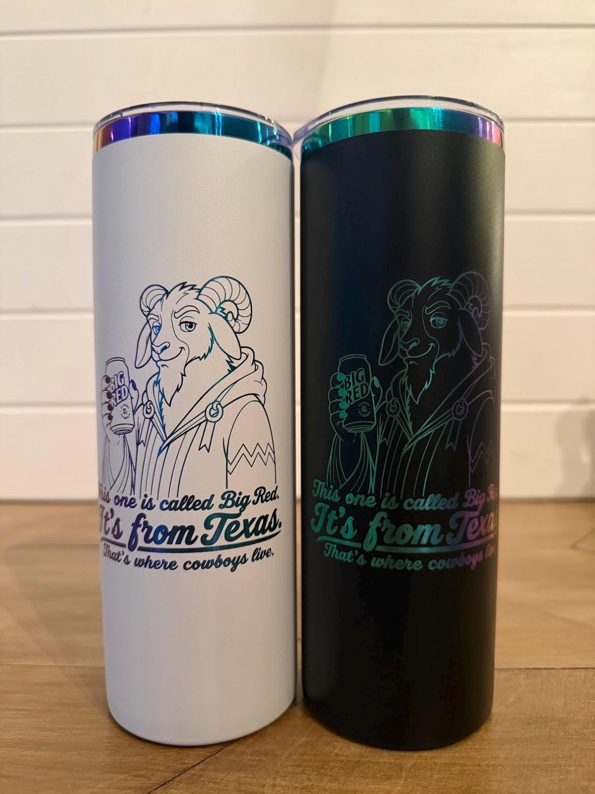Prepotente Tumbler | Probably Soda Pop & Big Red | Dungeon Crawler Carl 20oz or 30oz Rainbow Engraved Cup | Black or White