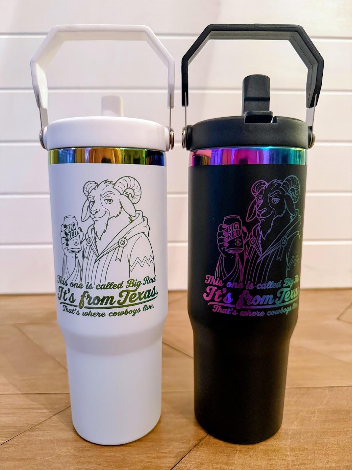 Prepotente Tumbler | Probably Soda Pop & Big Red | Dungeon Crawler Carl 20oz or 30oz Rainbow Engraved Cup | Black or White