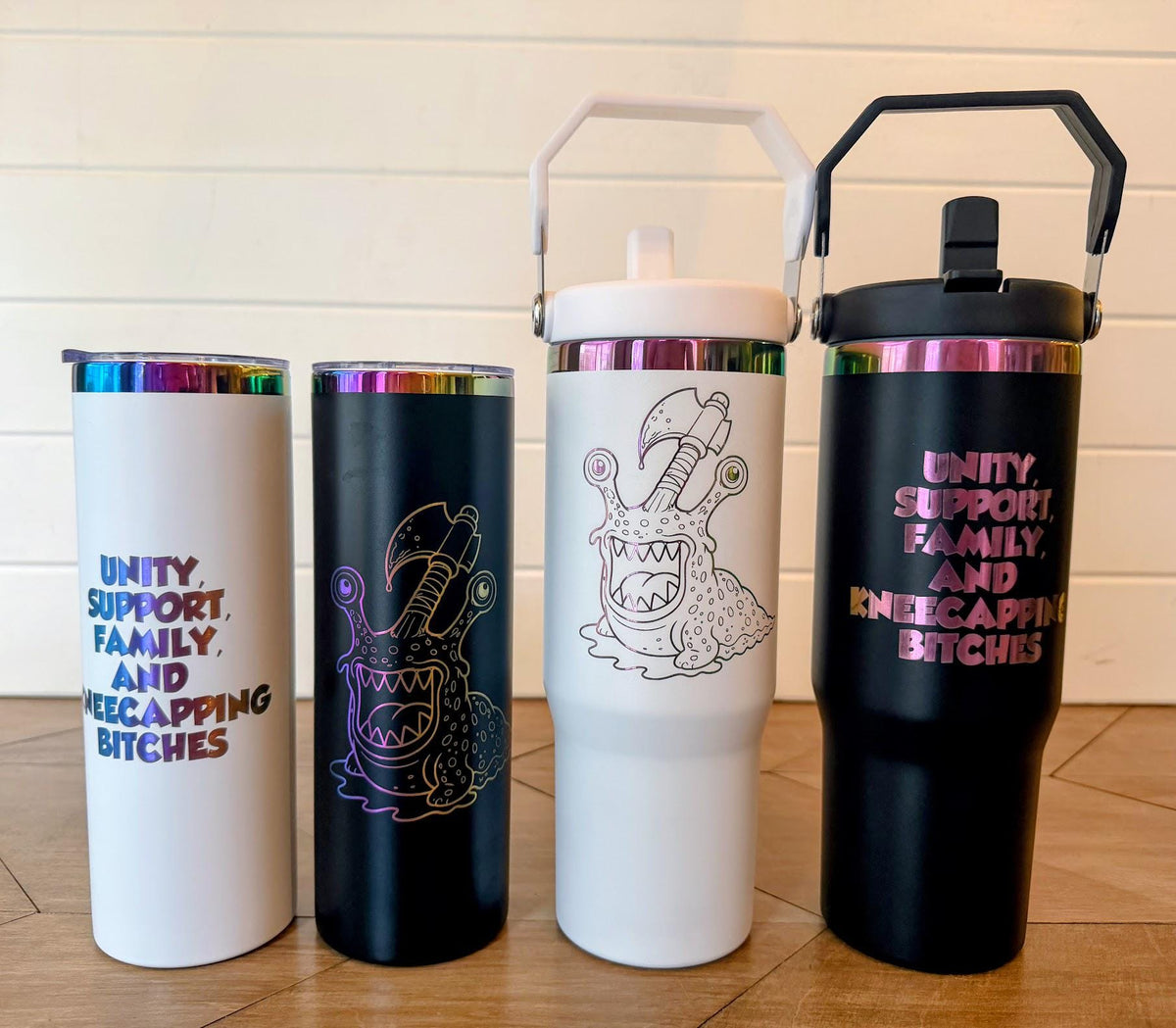 Dungeon Crawler Carl Sluggalo Tumbler | 20oz or 30oz Rainbow Engraved Cup | Black or White Stainless Steel
