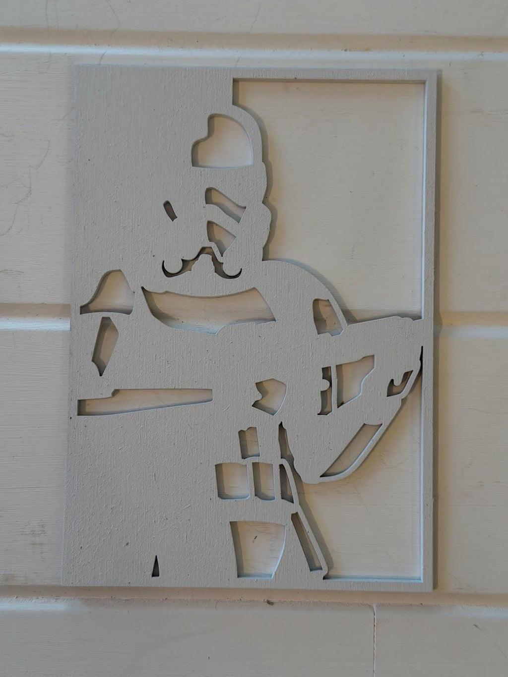 Stormtrooper Layered Wood Wall Art | 3D Laser Cut Star Wars Decor | Hand-Painted 7-Layer Birch | Imperial Sci-Fi Art