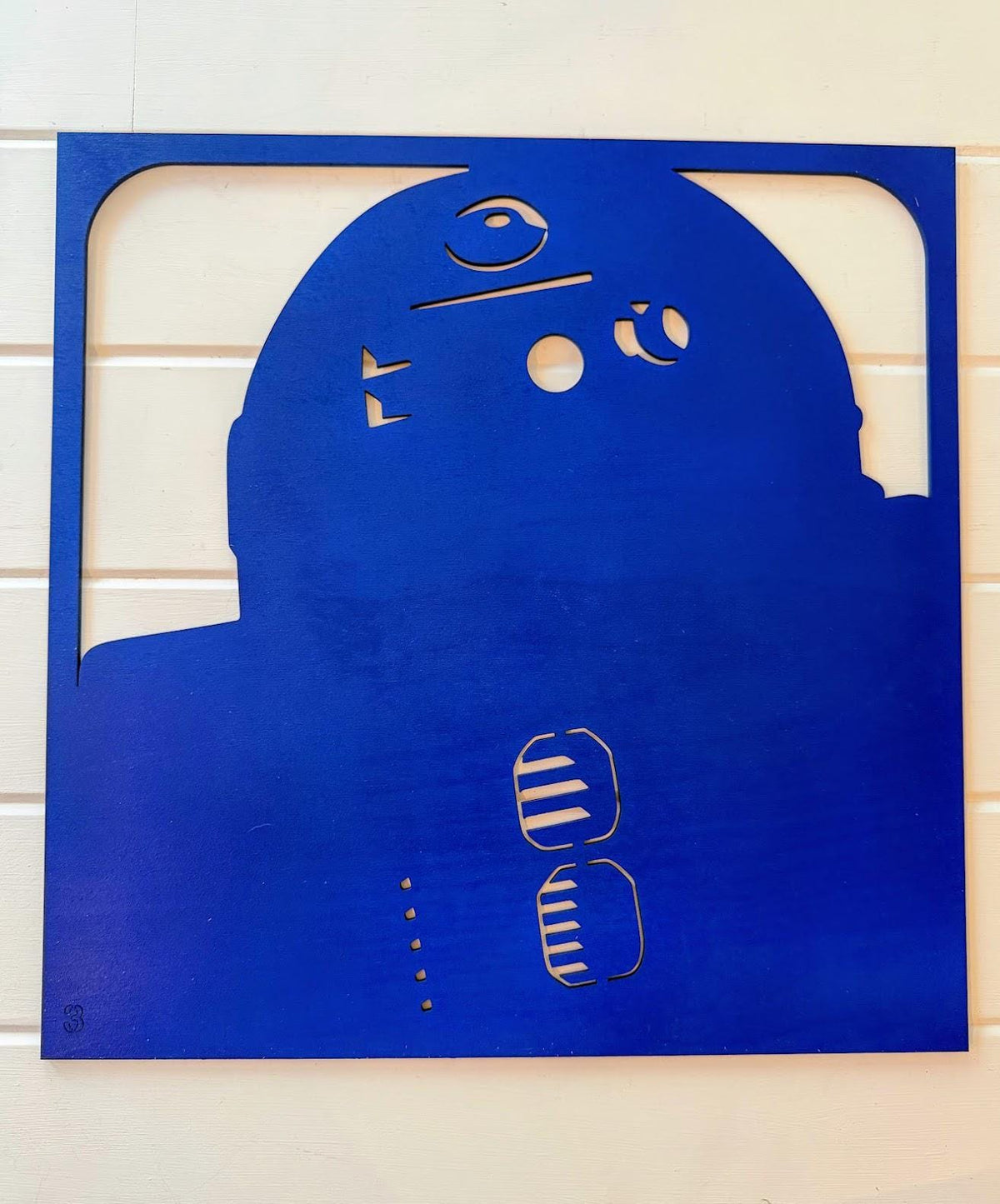 R2-D2 Layered Wood Wall Art | 3D Laser Cut Star Wars Decor | Hand-Painted 6-Layer Birch Droid Art | Sci-Fi Gift