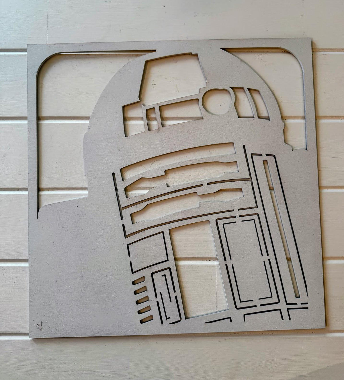R2-D2 Layered Wood Wall Art | 3D Laser Cut Star Wars Decor | Hand-Painted 6-Layer Birch Droid Art | Sci-Fi Gift
