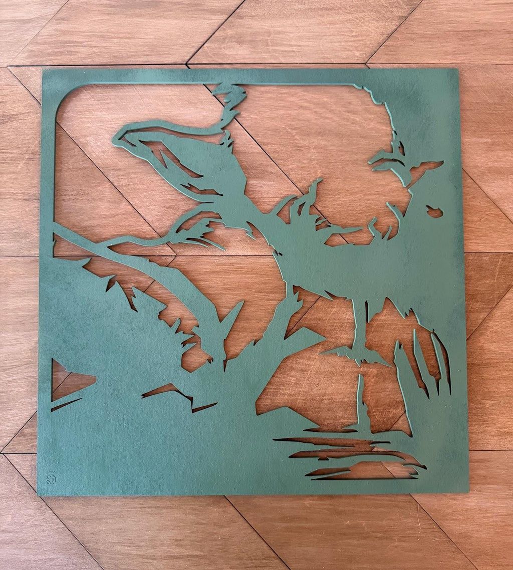 Yoda Layered Wood Wall Art | 3D Laser Cut Star Wars Decor | Hand-Painted 6-Layer Birch Jedi Master Art | Sci-Fi Gift