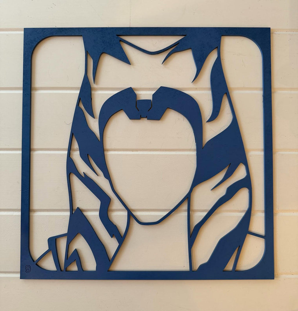 Ahsoka Tano Layered Wood Wall Art | Hand-Painted 3D Star Wars Decor | Laser Cut Birch Art | Clone Wars Sci-Fi Room Decor