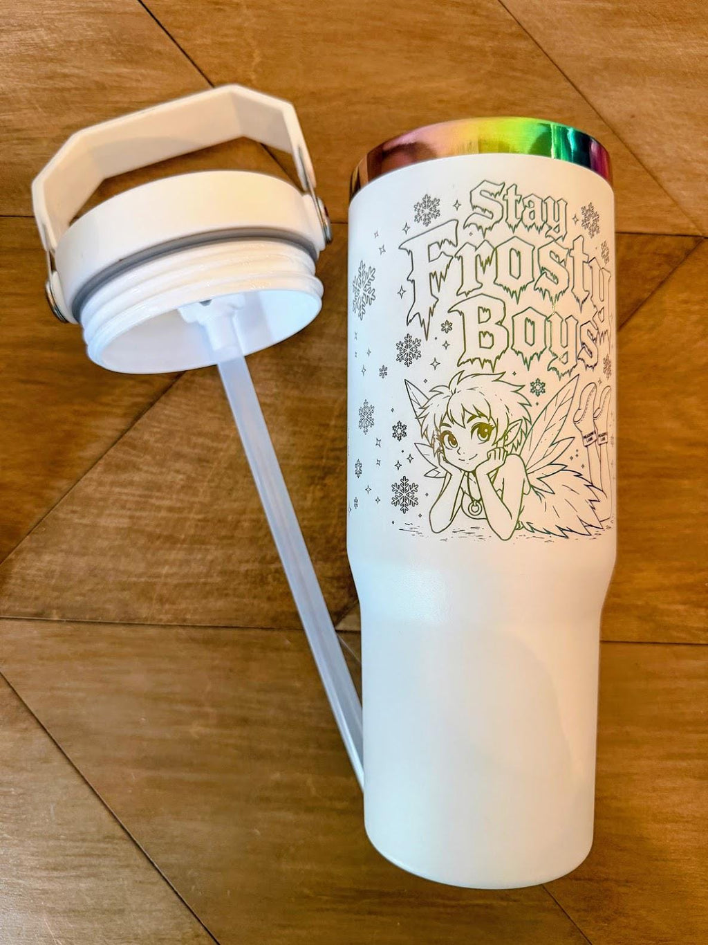 Elle McGibbons Tumbler | Dungeon Crawler Carl Character Merch | 20oz or 30oz Rainbow Engraved Cup | Black or White
