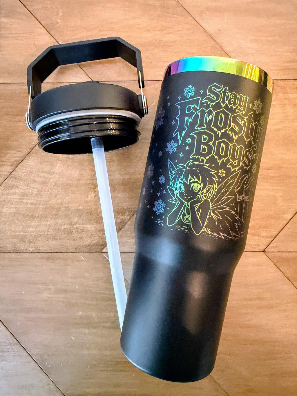 Elle McGibbons Tumbler | Dungeon Crawler Carl Character Merch | 20oz or 30oz Rainbow Engraved Cup | Black or White