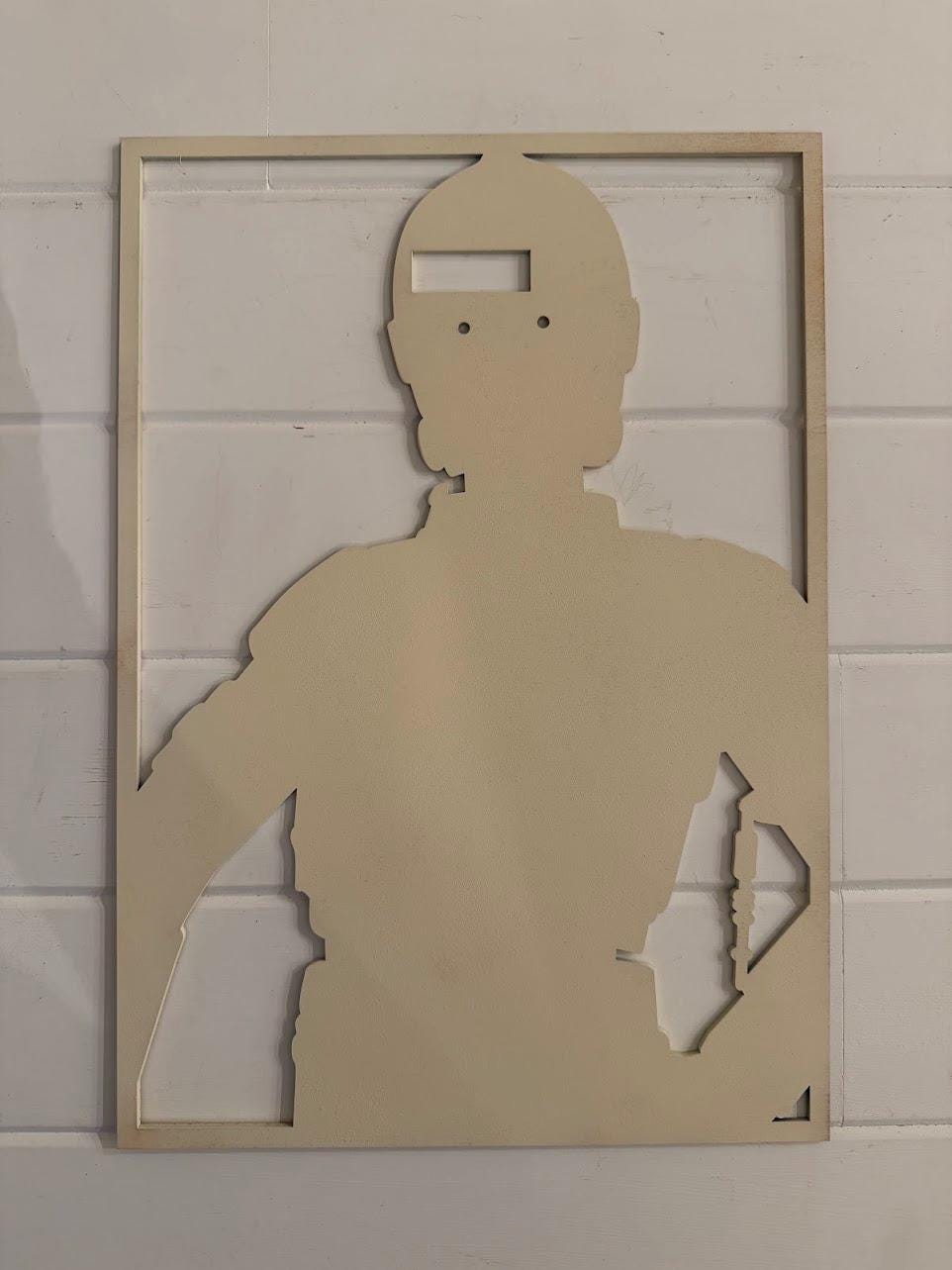 C3PO Layered Wood Wall Art – Star Wars Inspired Droid Decor – Laser Cut 3D Wooden Art – Sci Fi Wall Decor – Gift for Star Wars Fans