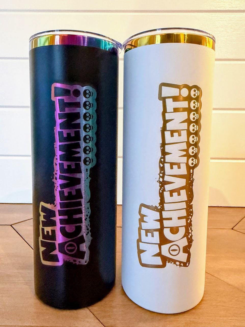 Dungeon Crawler Carl New Achievement Tumbler | DCC Engraved Cup | 20oz or 30oz Rainbow Tumbler | Crawler Gift | LitRPG Gift