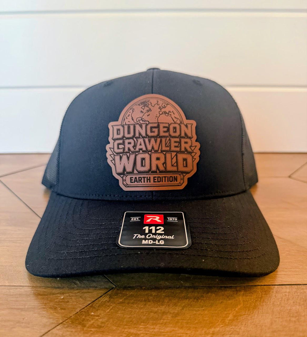 Dungeon Crawler Carl Hat | DCC Laser Engraved Leather Patch Hat | Choose Your Design | Princess Posse, Donut Holes, Desperado Club